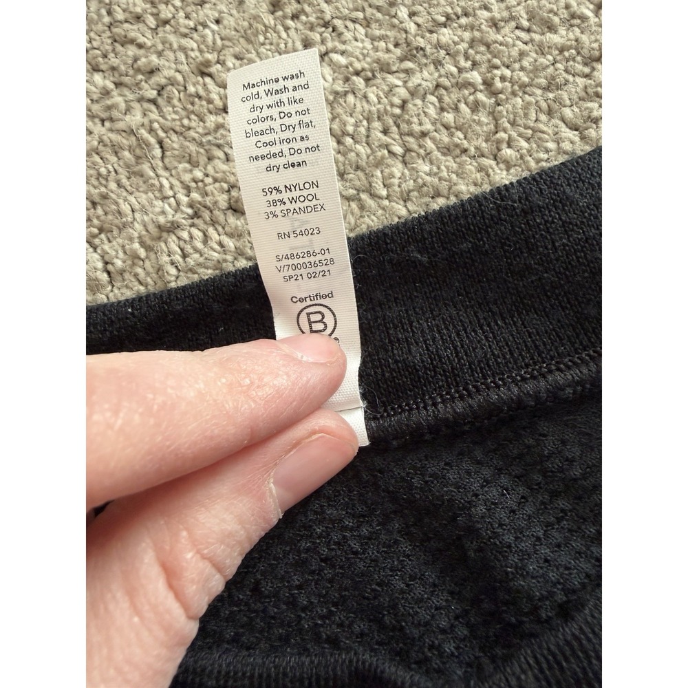 Athleta‎ Foresthill Wool Ascent Top Black Small Mesh Back - Picture 7 of 9